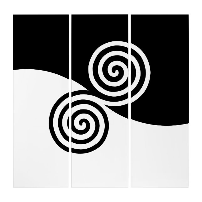 Abstract Art with Spiral Circles in Black & White (Front)