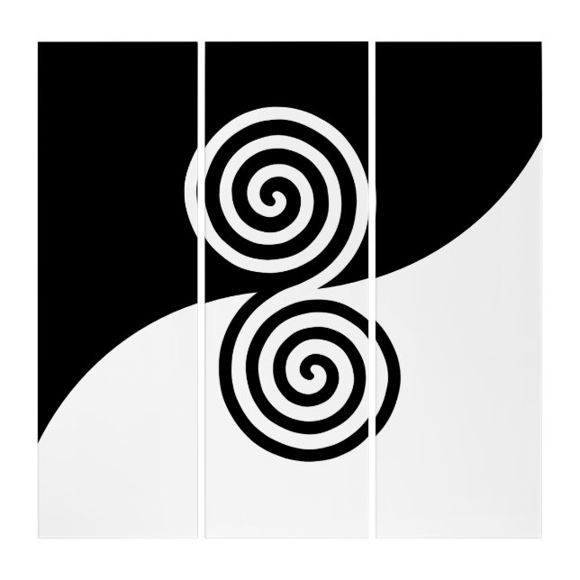 Abstract Art with Spiral Circles in Black & White (Front)