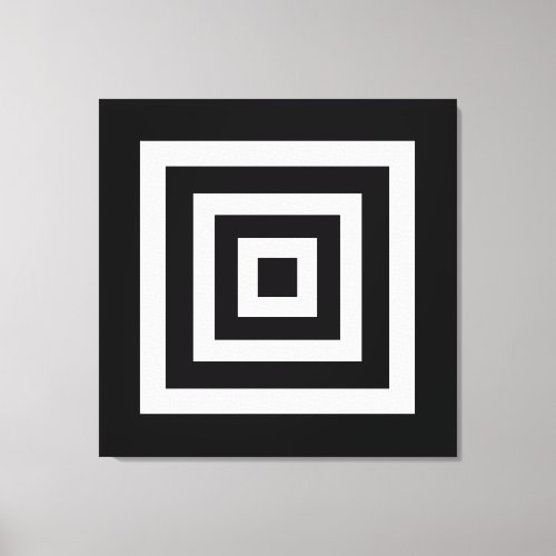 Abstract Art with Squares in Black  White Canvas Print