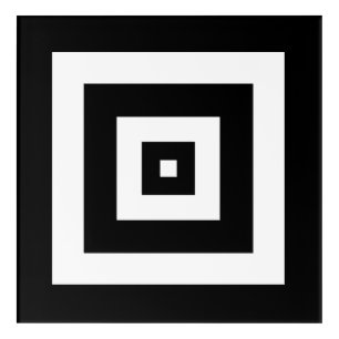 Abstract Art with Squares in Black & White Print