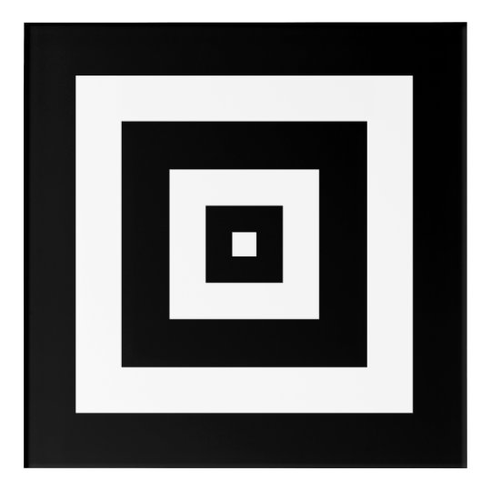 Abstract Art with Squares in Black & White Print