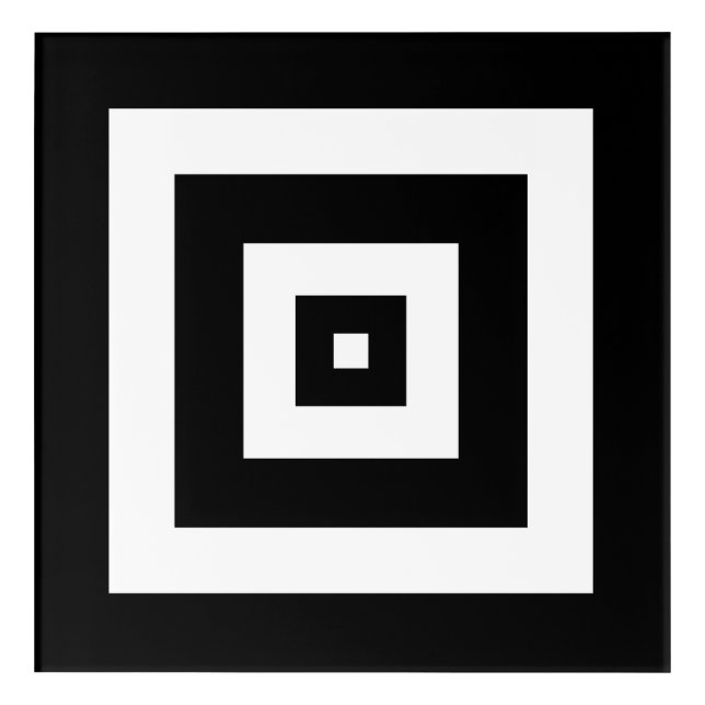 Abstract Art with Squares in Black & White Print (Front)