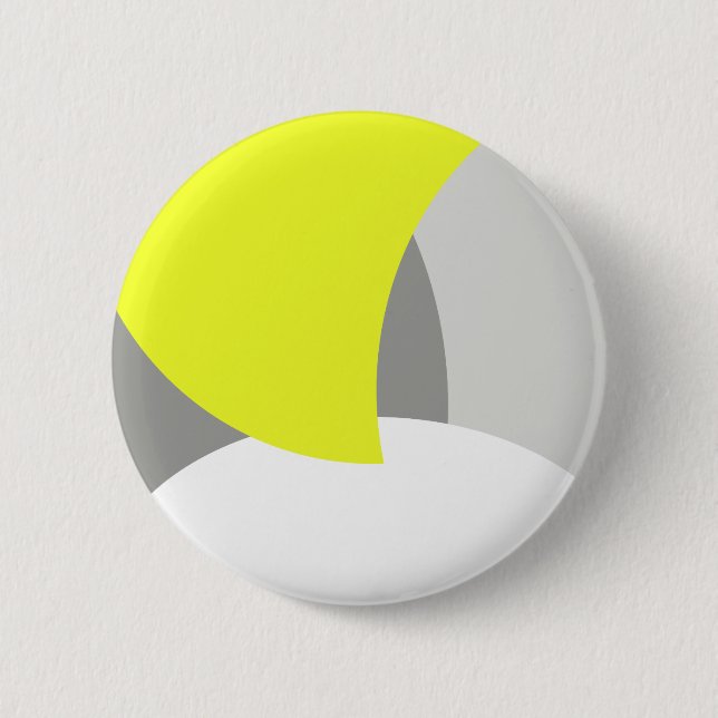 Abstract Art Yellow Grey White Button (Front)