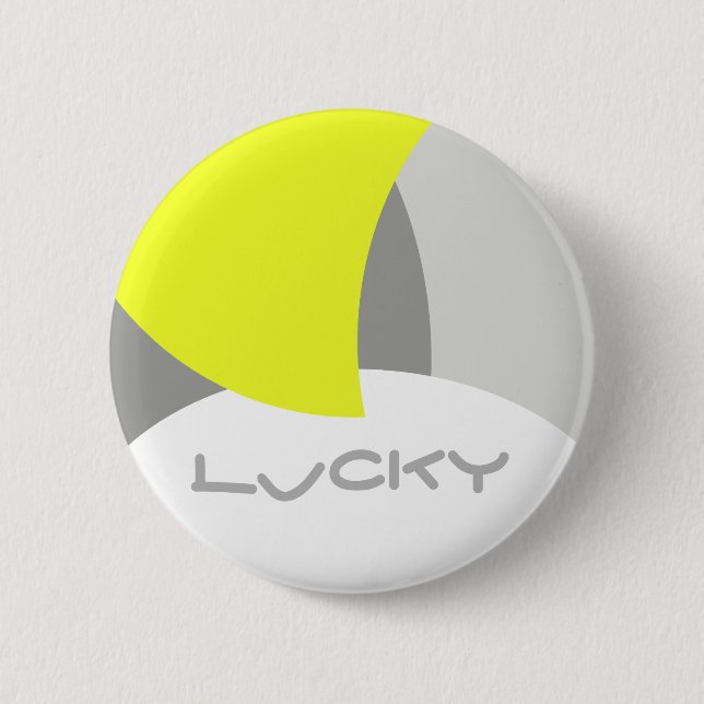 Abstract Art Yellow Grey White Button (Front)