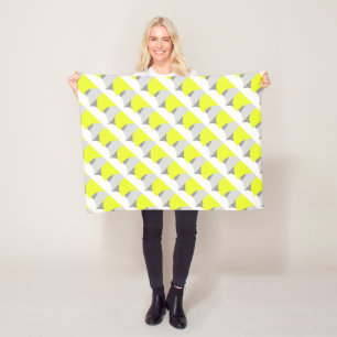 Abstract Art Yellow Grey White Fleece Blanket