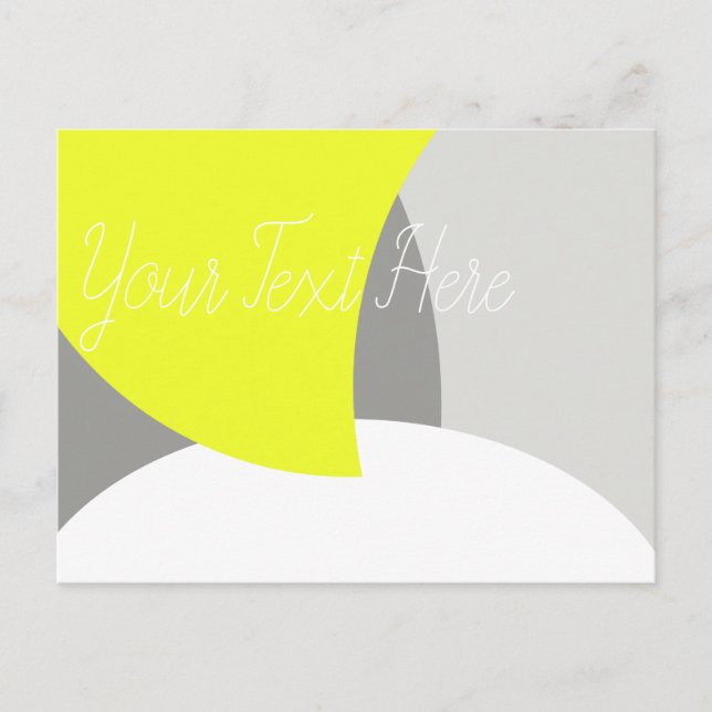 Abstract Art Yellow Grey White Postcard (Front)