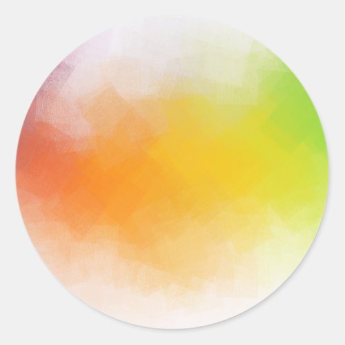 Abstract Art Yellow Orange Blue Green Pink Red Classic Round Sticker