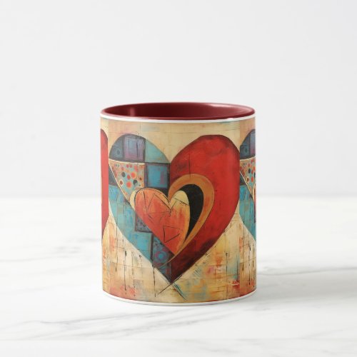 Abstract Artisan Heart Design Mug