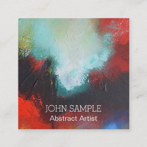 Abstract Artist Painter Modern Elegant Simple Square Business Card