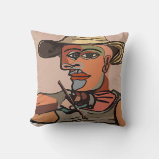 Abstract Artist Painting Self Throw Pillow