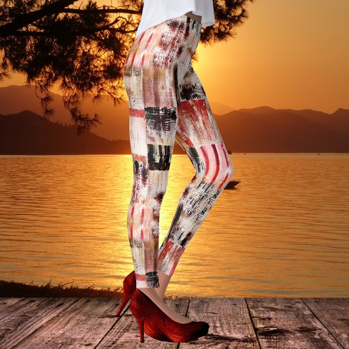 Abstract Artistic Autumn Design Pattern Leggings