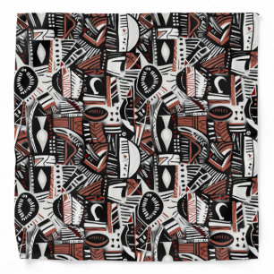 Abstract Artistic Boho Whimsical Geometric Pattern Bandana