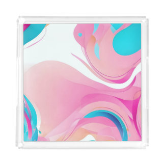 Abstract artistic colorful background design acrylic tray