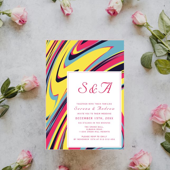 Abstract Artistic Colorful Modern Chic Invitation (Creator Uploaded)