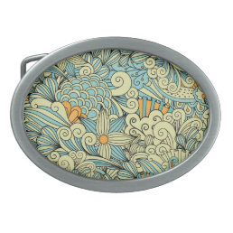 Abstract  Artistic Floral Pattern Belt Buckle