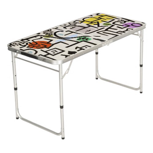 Abstract Artistic Fusion The Cubist Marvel Beer Pong Table
