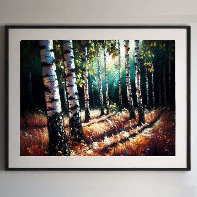 Abstract Artistic Landscape Birch Trees Poster (Creator Uploaded)