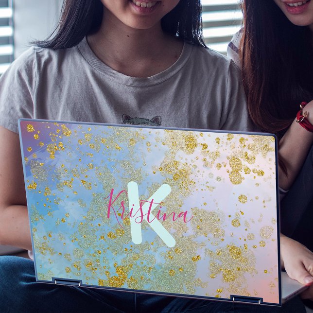 Abstract Artistic Modern Glam Chic Glittery Pastel HP Laptop Skin (Creator Uploaded)