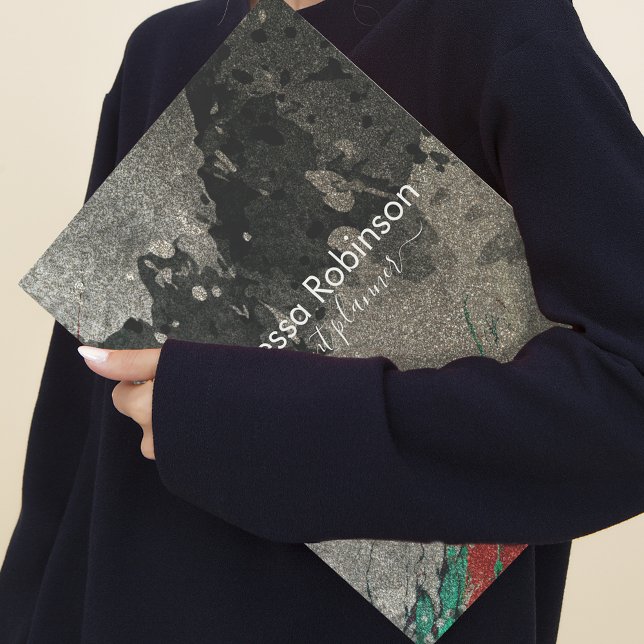 Abstract Artistic Modern Glam Faux Gold Glittery Pocket Folder (Creator Uploaded)