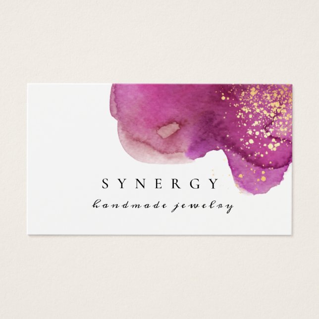 Abstract Artistic Purple Watercolor Shape Gold Art (Front)