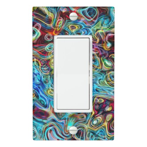 Abstract Artistic Retro Cool Waves Art Pattern Light Switch Cover