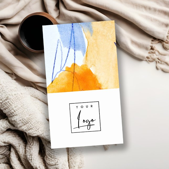 Abstract Artistic Yellow Blue Watercolor Art Logo Business Card (Creator Uploaded)