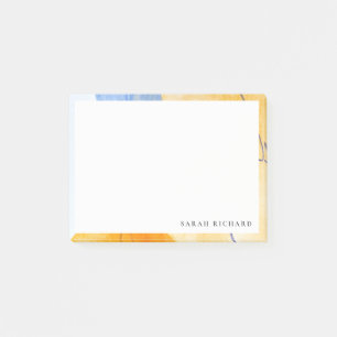 Abstract Artistic Yellow Blue Watercolor Art Post-it Notes