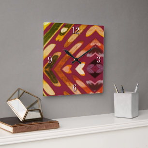 Abstract Artsy Colorful Clock