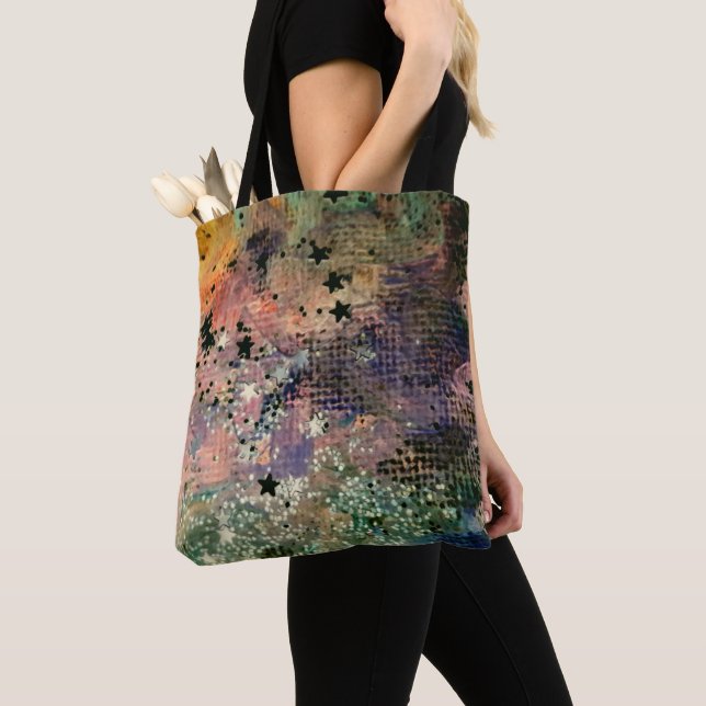 Abstract artsy glitter tote bag (Close Up)