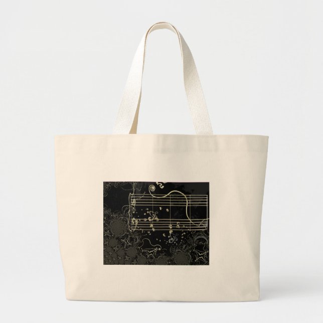 Abstract Artwork Black  Large Tote Bag (Front)