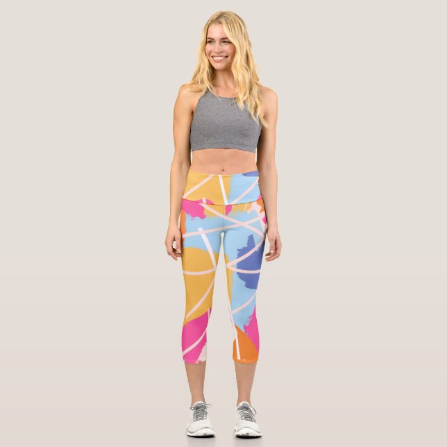 AbstracT ArTworK Capri Leggings (Front)