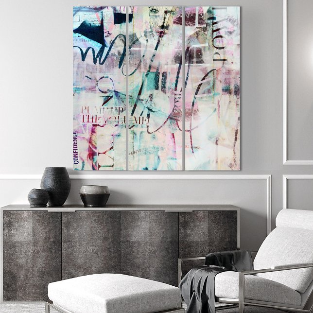  Abstract Artwork Colorful Collage Art (Abstract artwork original collage art colorful abstract wall art for living room or bedroom)