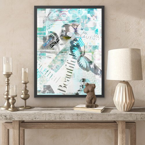 Abstract Artwork Colorful Collage Art Framed Art