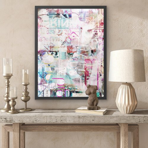 Abstract Artwork Colorful Collage Art Framed Art