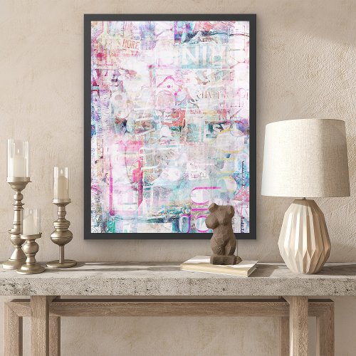 Abstract Artwork Colorful Collage Art Framed Art