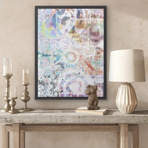 Abstract Artwork Colorful Collage Art Framed Art