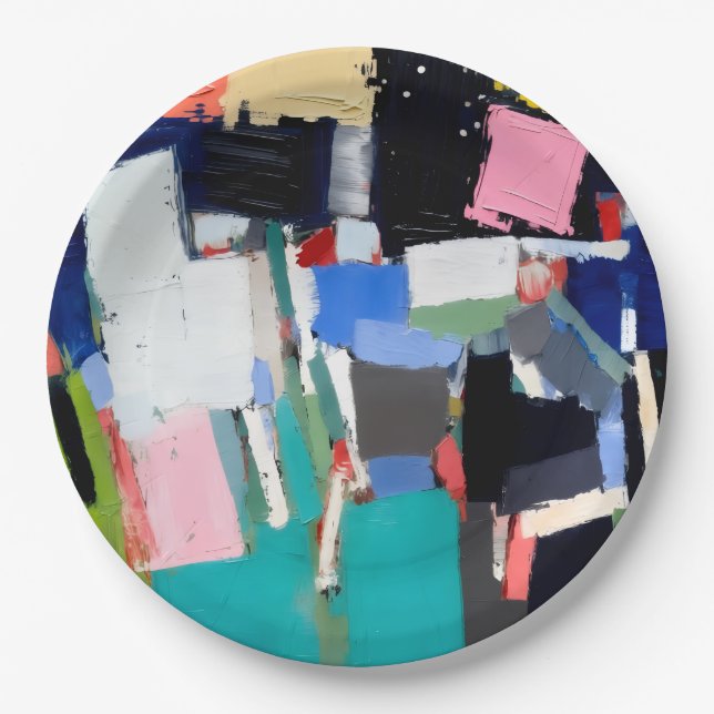 Abstract Artwork Composition  Paper Plates (Front)