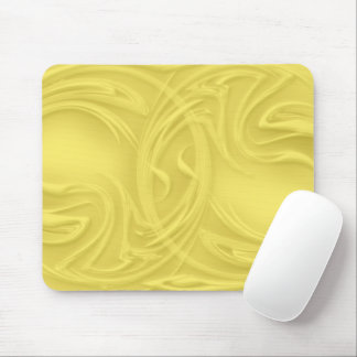Abstract Artwork Curls Over Yellow Mouse Pad