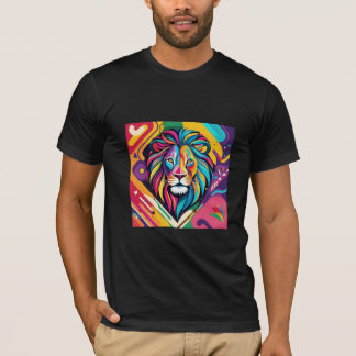 Abstract artwork design Lion that is vibrant, T-Shirt