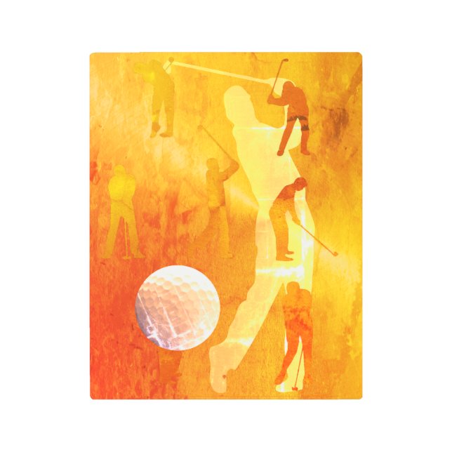 Abstract Artwork Golf Swing Metal Wall Art (Front)