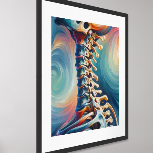 abstract artwork of the cervical spine  framed art