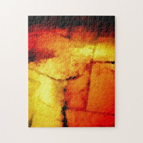 Abstract Artwork Red Yellow Modern Jigsaw Puzzle