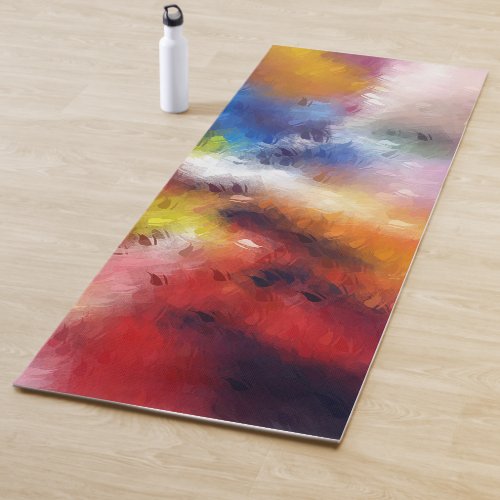 Abstract Artwork Template Red Yellow Orange Blue Yoga Mat