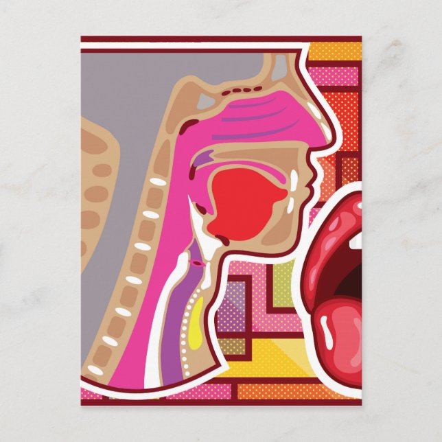 Abstract Artwork Throat n Nose diagram Postcard (Front)