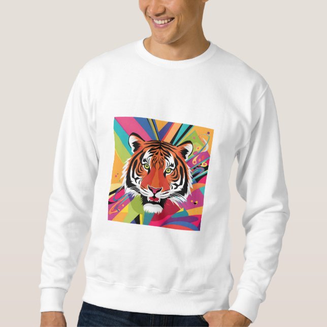 abstract artwork Tiger design that is vibrant, Sweatshirt (Front)