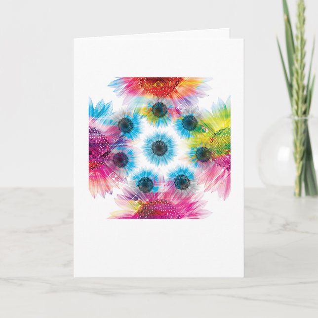 Abstract Arty Floral Greetings Card (Front)