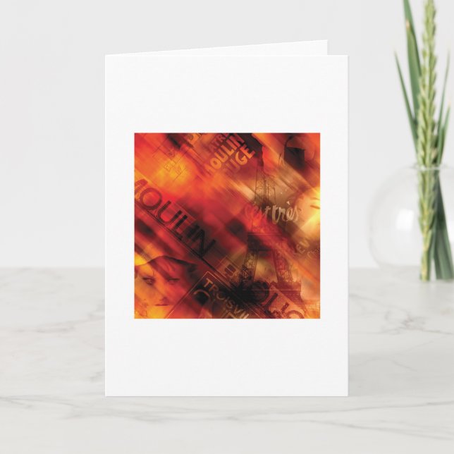 Abstract Arty Greetings Card - Paris Theme (Front)
