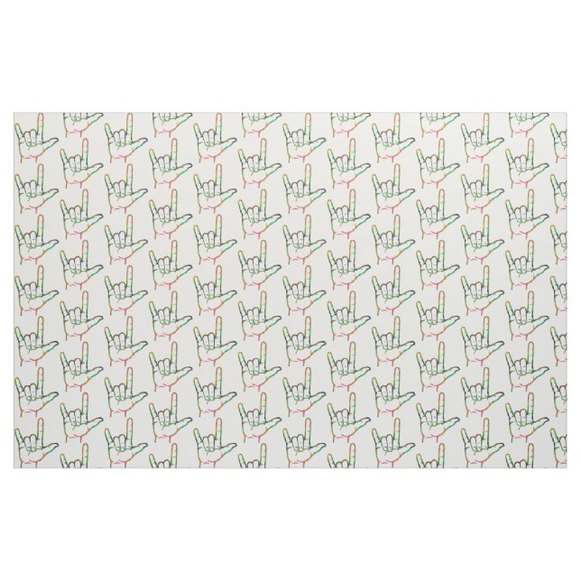 Abstract ASL I Love You Patterned Fabric (Yard)