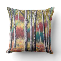 Abstract Aspen Tree Pillow