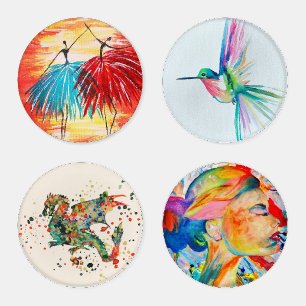Abstract Assortment Acrylic Coaster Set